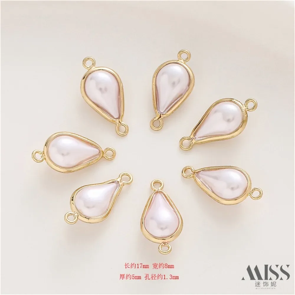 

14K Gold Color-preserving Hollow Hemming Zircon Love Pendant DIY Accessories Handmade Bracelet Necklace Decorative Charm Pendant