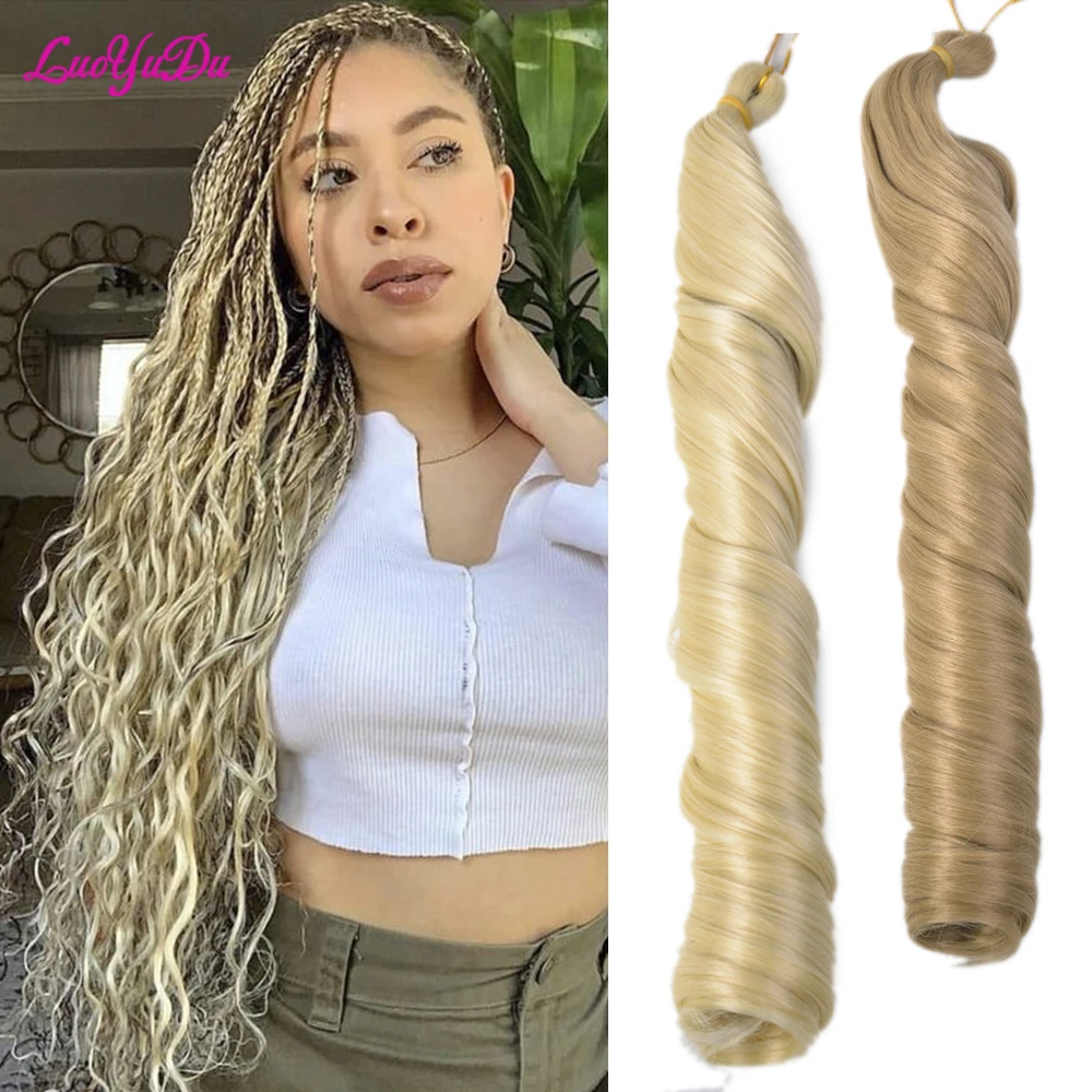 

French Curls Synthetic Crochet Braid Hair Extensions Yaki Pony Style Wavy Afro Loose Natural Hair Curly Braiding Hair Hook Braid