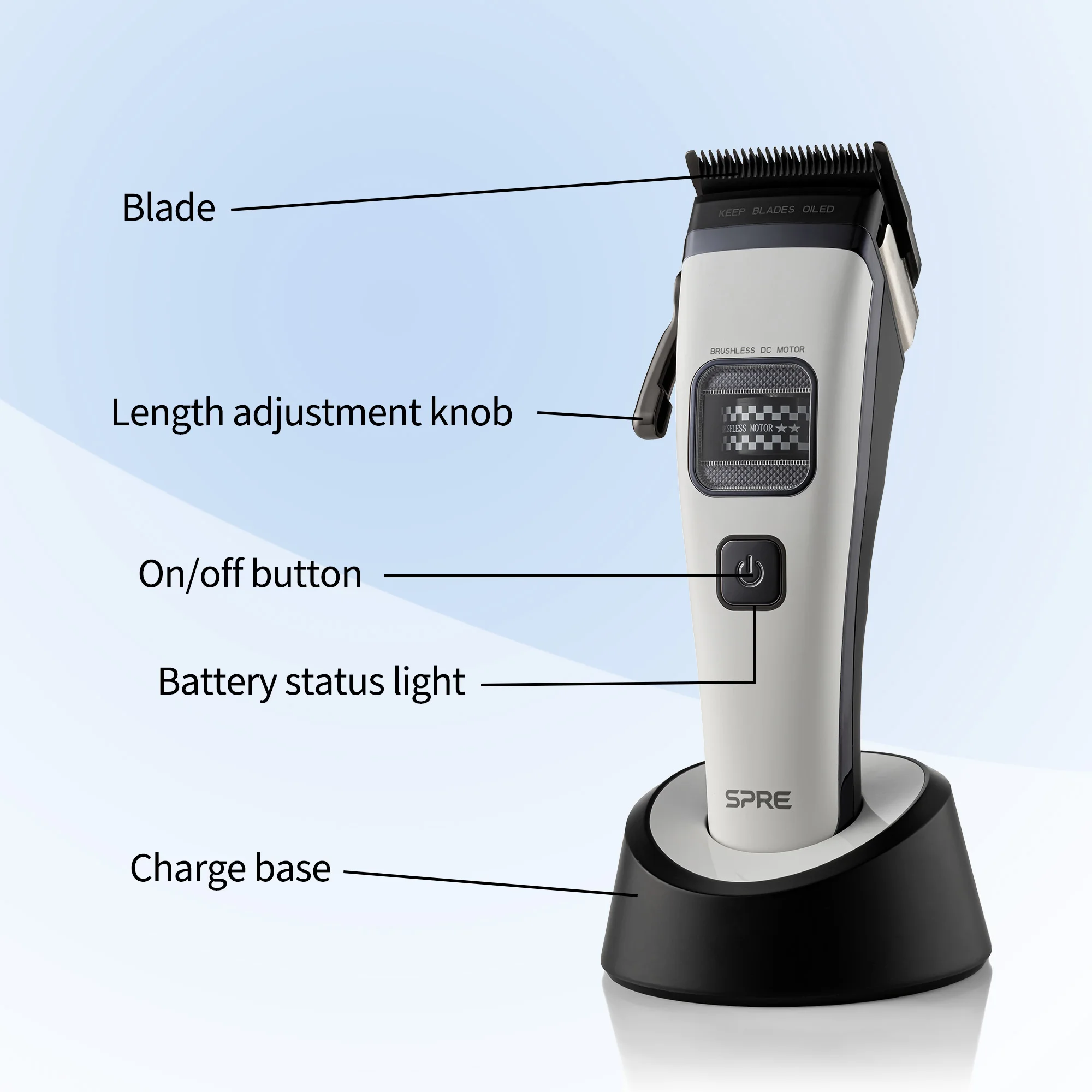 SPRE Professional Hair Clipper Cordless Barber Clippers Electric Shaver Adjustable Trimmer for Men Warrior T1
