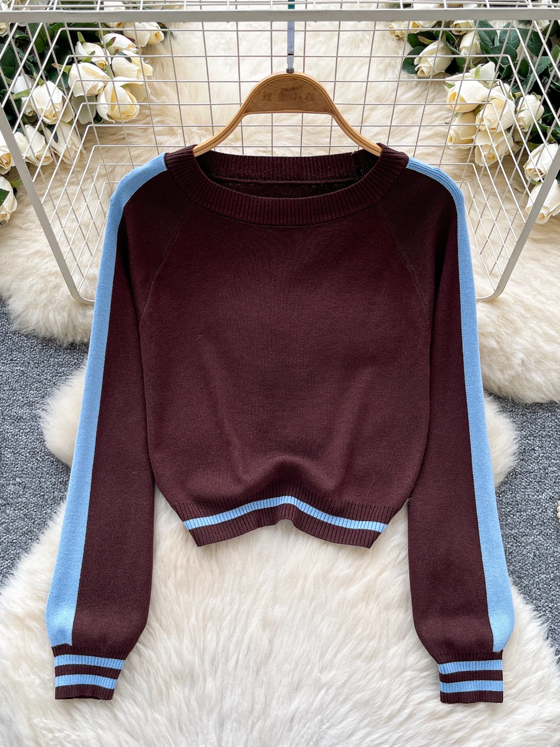 

Korean Sle Long Sve Knitted Sweater Women's Loose Casual Striped Dstring Top Faionable Autumn ential Beautiful S...