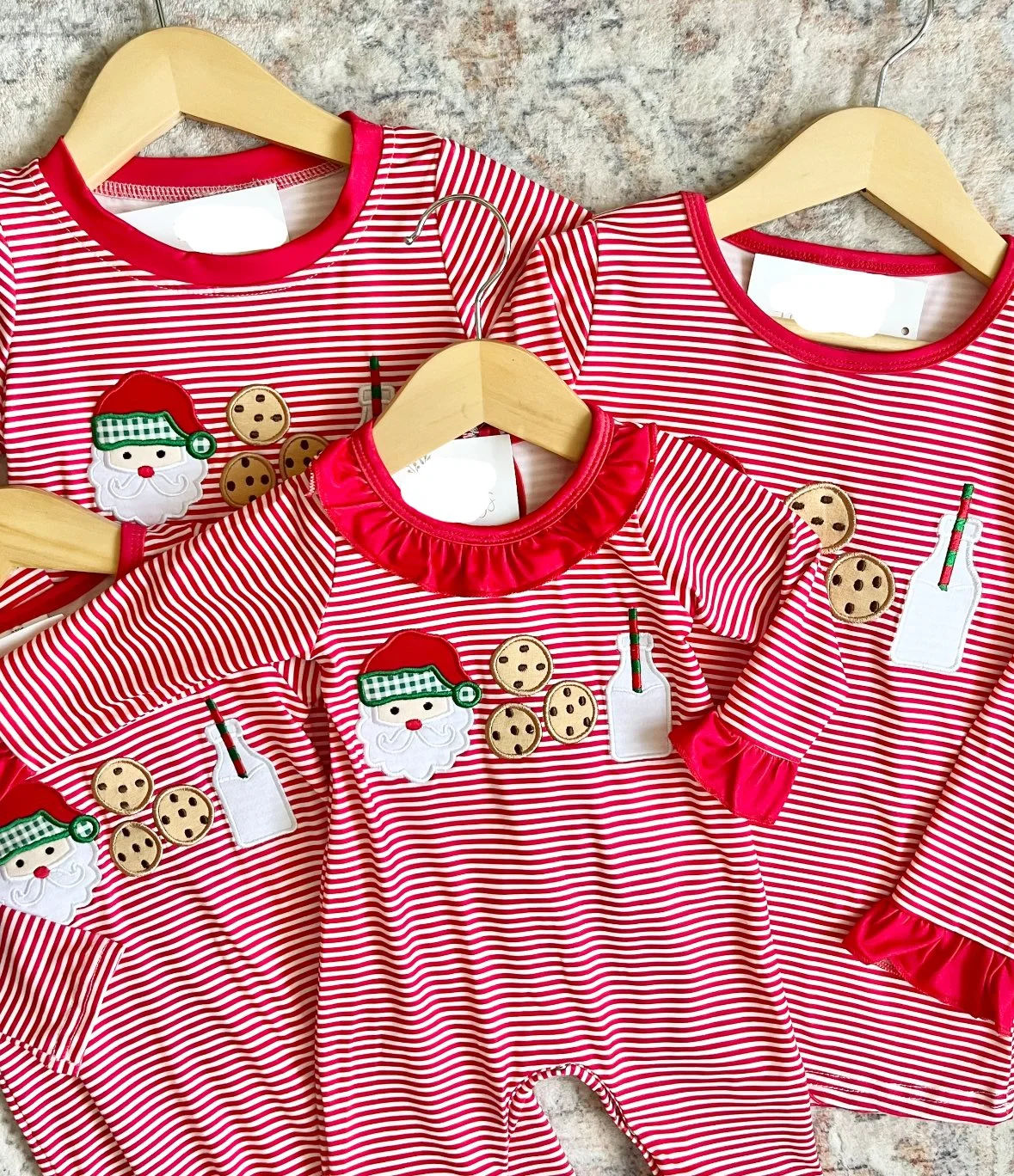 BLP0390 Wholesale Winter rompers kids clothes girl Embroidery Christmas long sleeve pants sets Summer Boutique baby boy clothes
