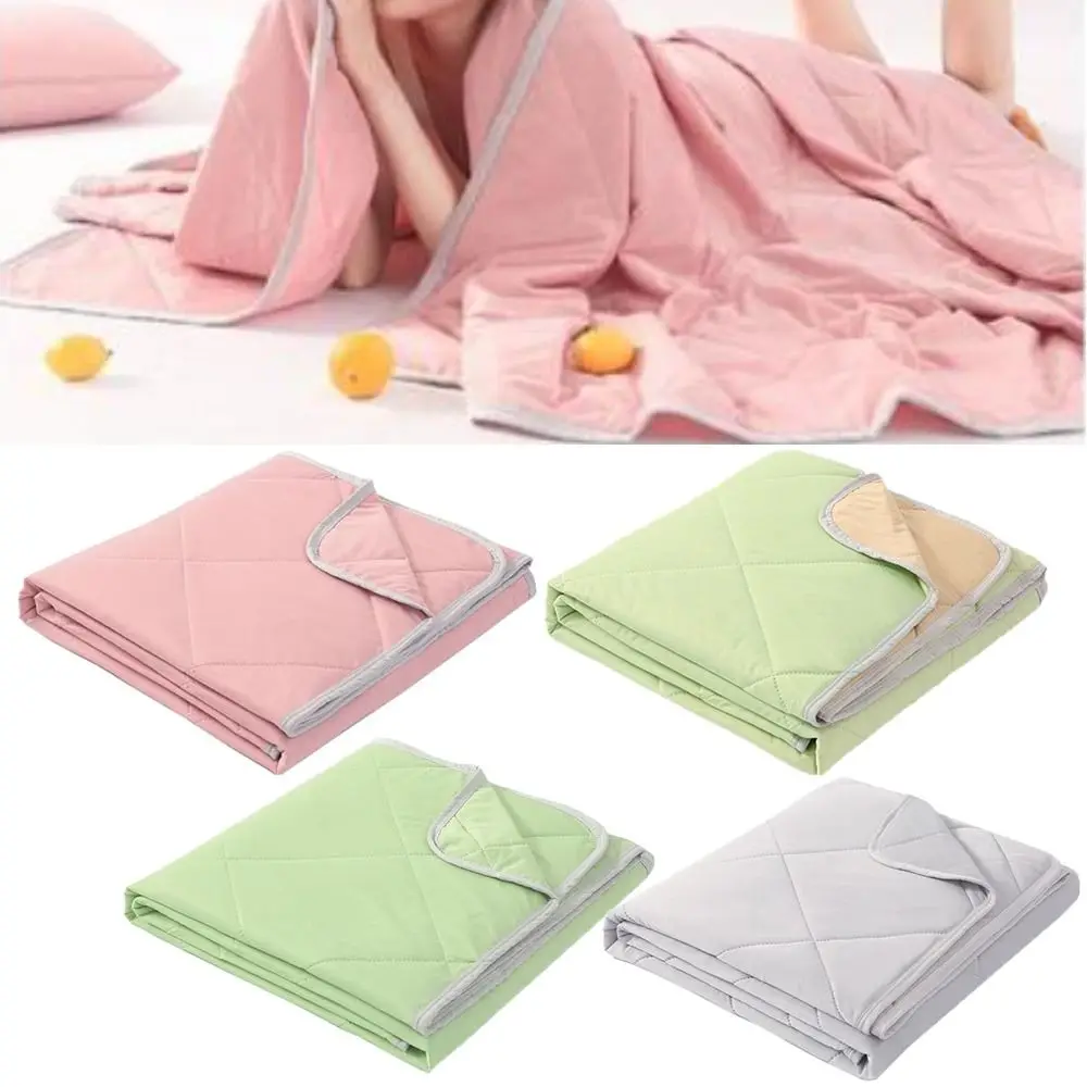 

New Double Sided Cooling Blanket Skin-Friendly Cold Effect Conditioning Quilt Spring Summer Solid Color Cooler Quilt