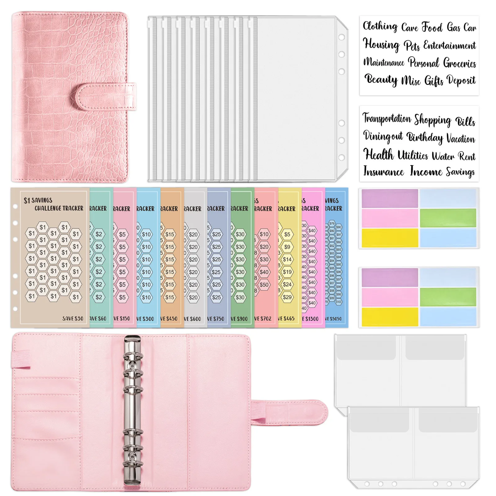 Personalized Budget Binder Money Saving Binder With Zipper Envelopes Cash Envelopes And Expense Budget Sheets For Budgeting