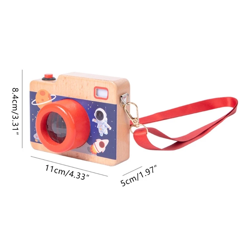 Giocattolo per fotocamera caleidoscopio in legno per bambini che imparano regalo giocattolo per attività fotocamera Montessori