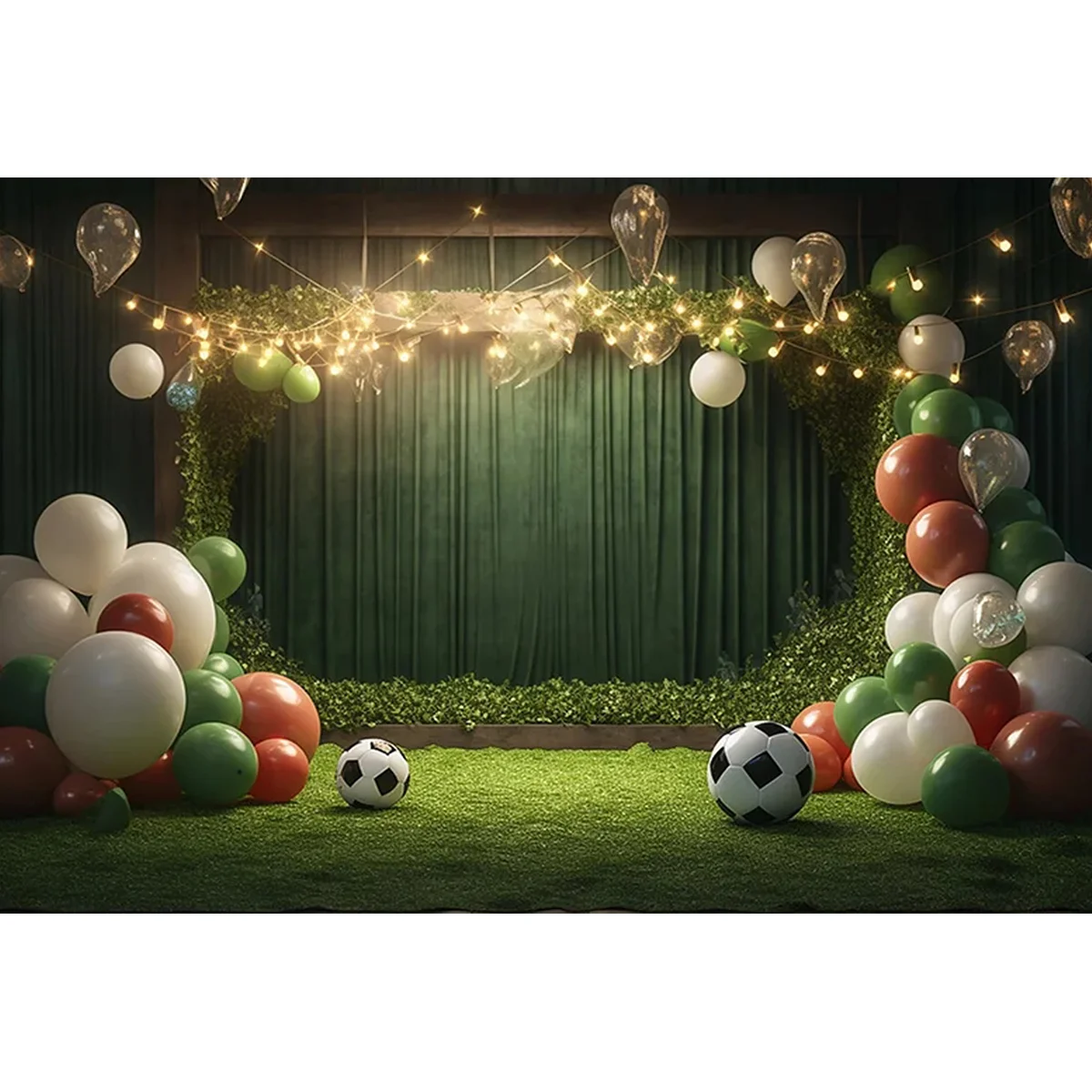 Football Birthday Background Cloth Football Balloon Boy Birthday Party Decoration Banner Hanging Flag Hanging Cloth