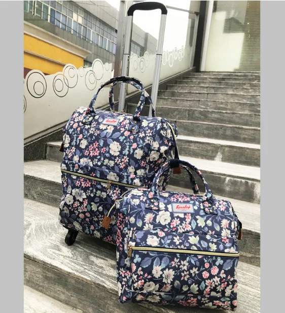 Women Rolling luggage Suitcase Travel Trolley Bag Wheels Wheeled backpack Carry On Hand Luggage Bag Trolley Luggage bag sets