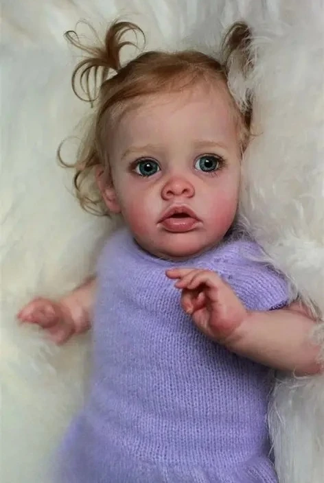 NPK 22'' Hand-Rooted Hair High Quality 3D Skin Visible Veins Reborn DIY Parts Benjamin with Cloth Body and Eyes