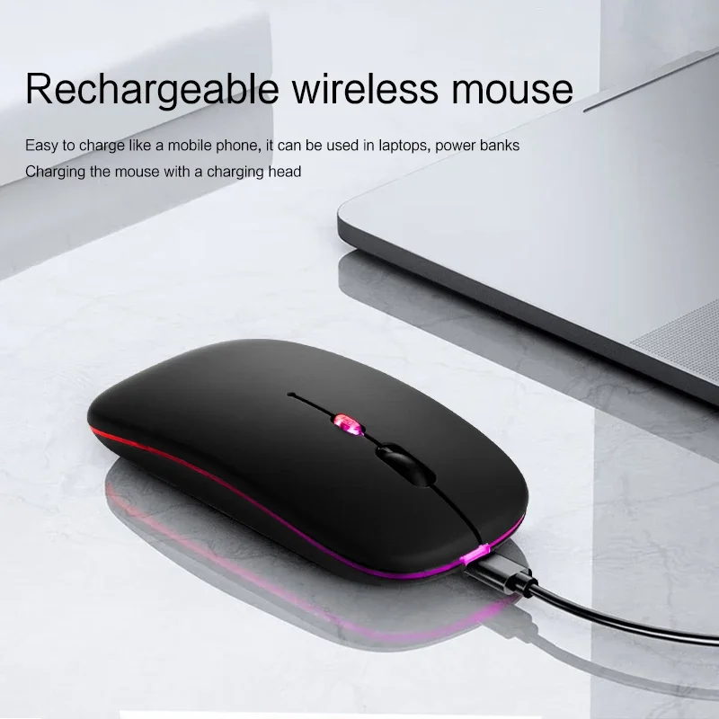 Mouse Bluetooth Mouse da gioco silenzioso muto ricaricabile