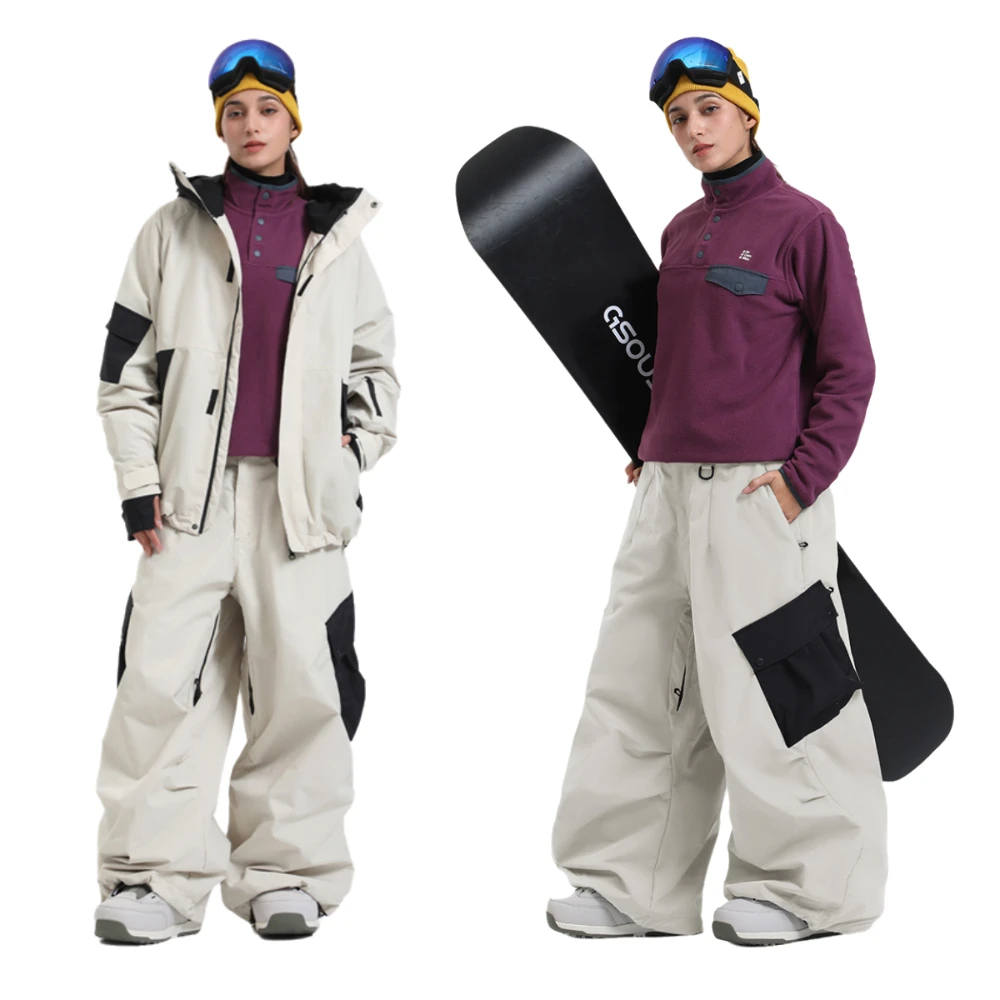

Gsou Snow Outdoor Sports Couple Skiing Jackets Plus Size Warm Windproof Waterproof Ski Wear Ski Pants For Men And Women
