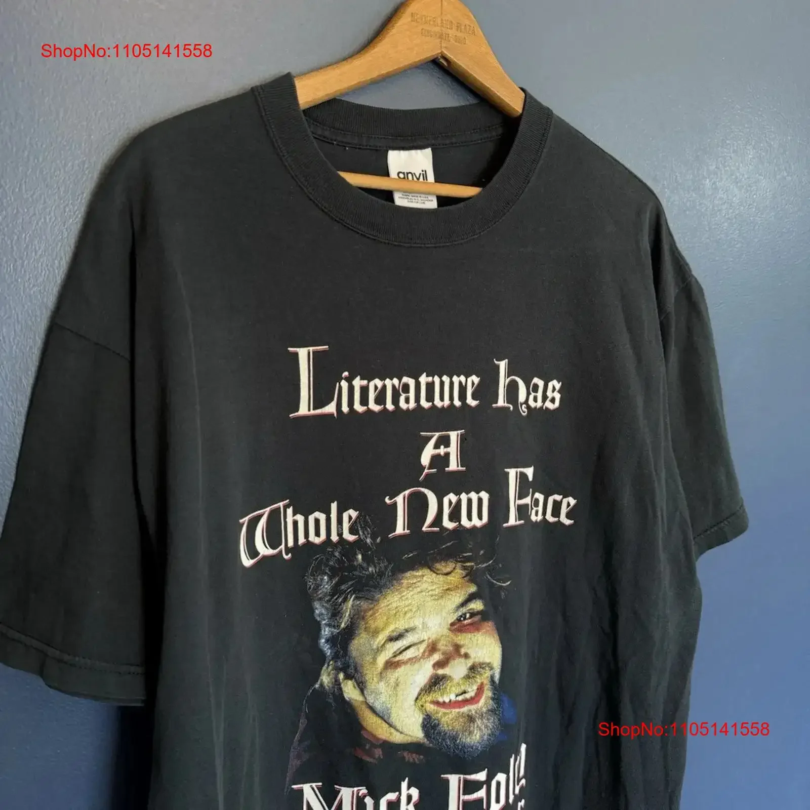 Vintage 90 s Mick Foley Pro Wrestler Cactus Jack Black T Shirt WWF Size XL vintage Washed Soft Versatile streetwear Unisex