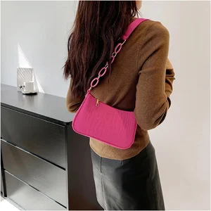 أزياء كورية جديدة الإبداعية حقيبة كتف مربعة صغيرة للنساء ألياف الصوف أفضل 6 حقائب يد للمسنات مبيعا - رقم 5