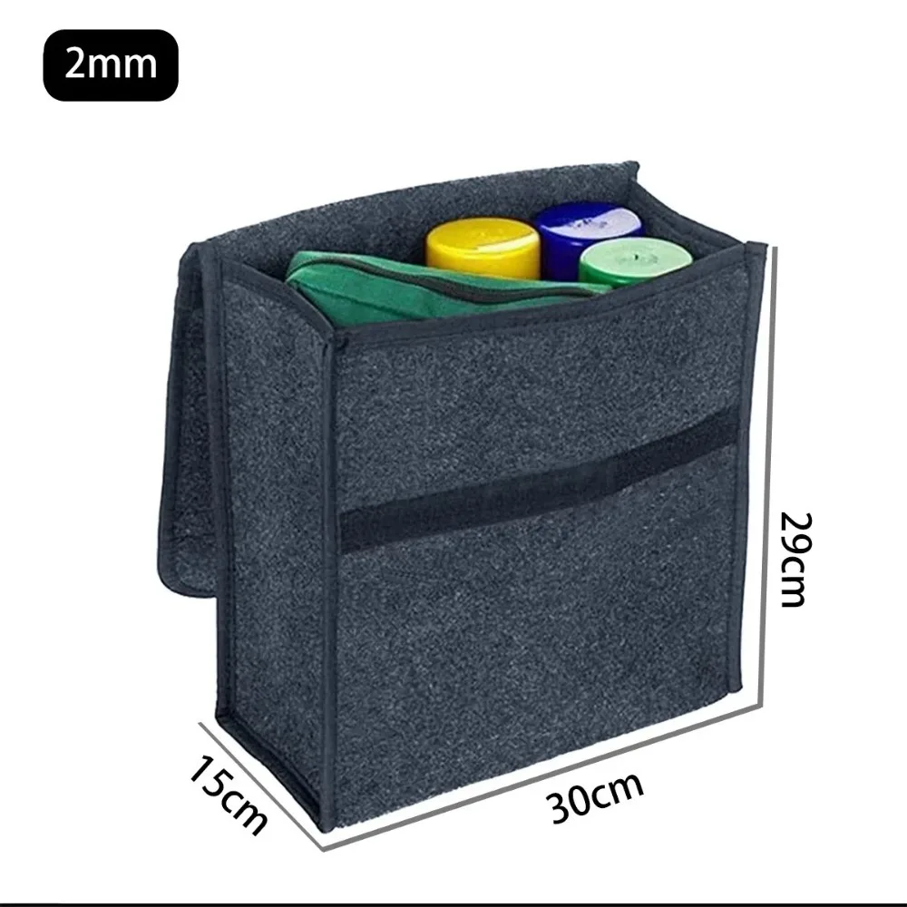 Dark gray car felt storage box, car storage bag, thickened soft felt storage box, household storage box image 6