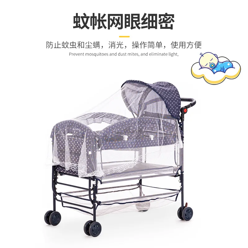 

Metal Crib Korean Baby Cradle Bed Multi-function Splicing Bed Mobile Bb Bed