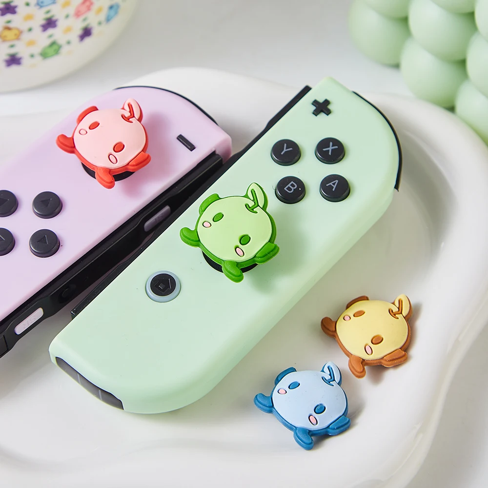 4pcs Thumb Grips Joystick Caps Stardew Valley Junimo Silicone Covers Button For Nintendo Switch Oled Switch Lite Controller