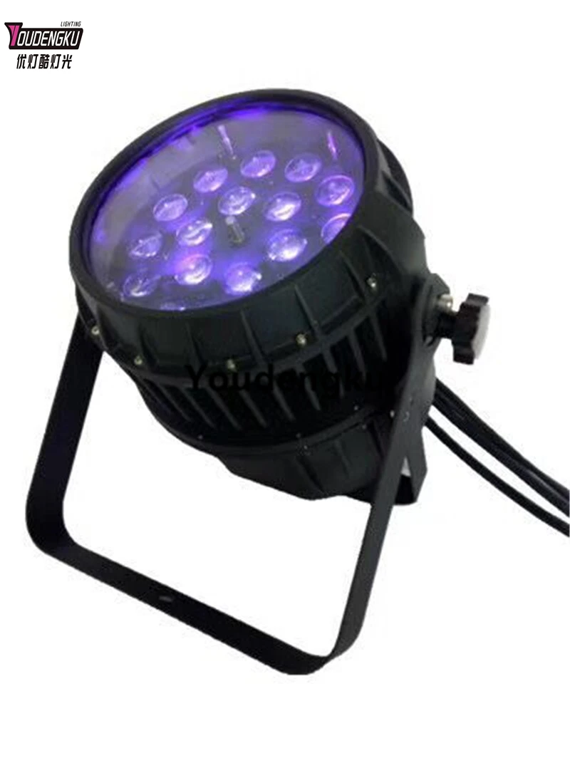 2 Buah LED UV RGBWA 18X18W 6-In-1 + Perlengkapan Par Zoom Lampu Cuci Led Luar Ruangan Kaleng Par
