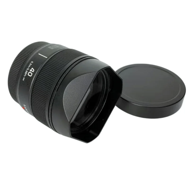 Metall-Gegenlichtblende mit vorderer Abdeckkappe, nur für Panasonic LUMIX S 40 mm F2 L-Mount – Detail 2