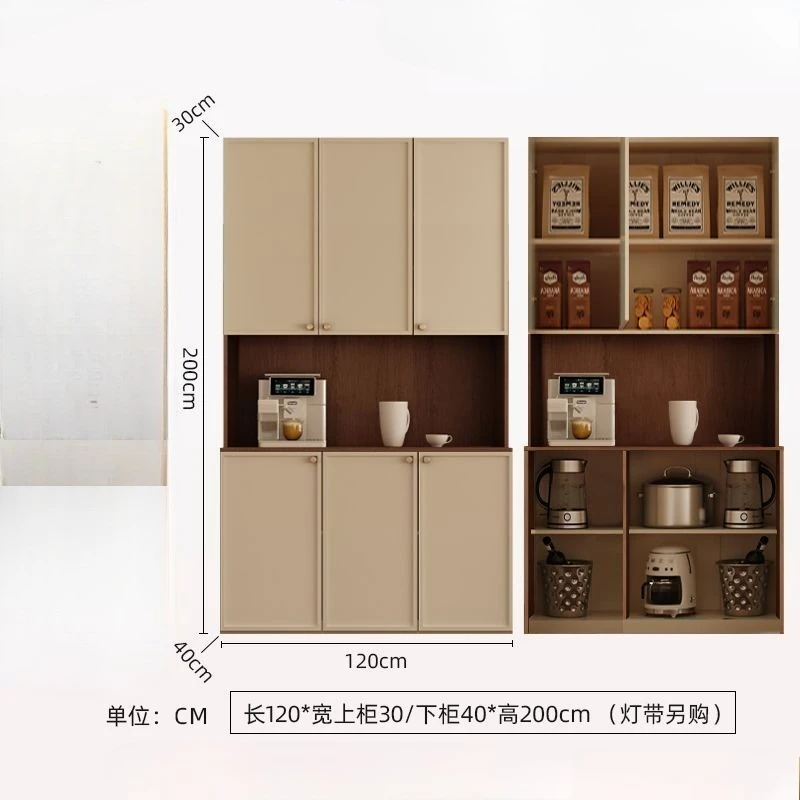 خزانة جانبية لتناول الطعام على الطراز العصور الوسطى، خزانة متكاملة على الحائط، خزانة منزلية فرنسية ذات سعة كبيرة #5