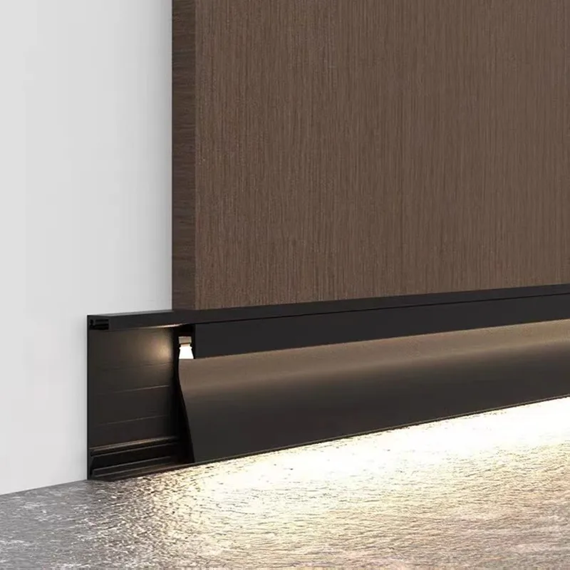 LED Skirting Linear With Milky Cover Aluminium Profile Recessed Wall Mount Baseboard for Home Stair Wall Background Decor Lights