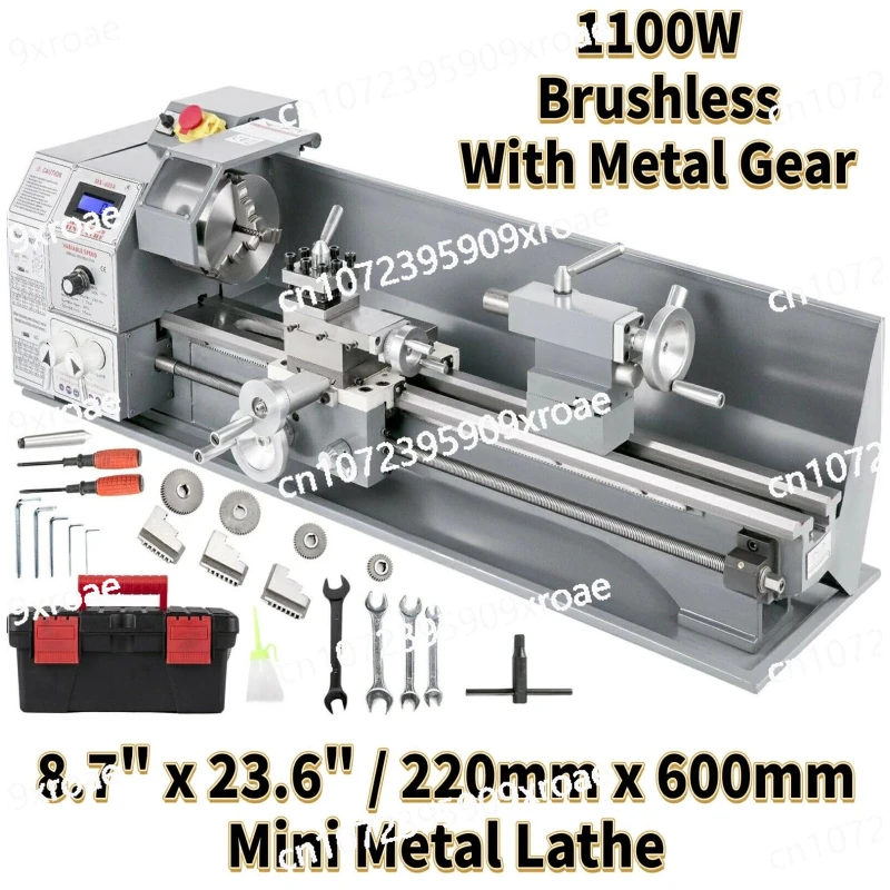 

1100W Metal Lathe MX-600A Mini Lathe Machine Brushless Motor 38mm Through Hole 125mm Chuck MT5 Metal GearAutomatic Tool Feeding