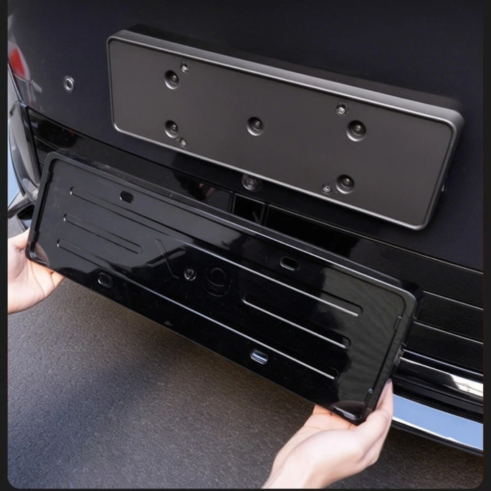 Fit For XPeng X9 Extended Range Full Surround License Plate Frame Anti-Pry Green Plate Border Exterior Accessories