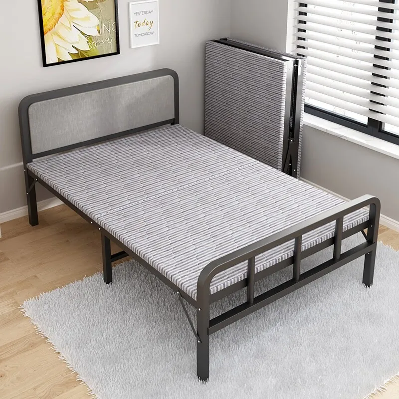 Customizable Modern Simplicity Rollaway Metal Frame Bed Foldable Cast Iron Bedroom Furniture Apartment Single Bed