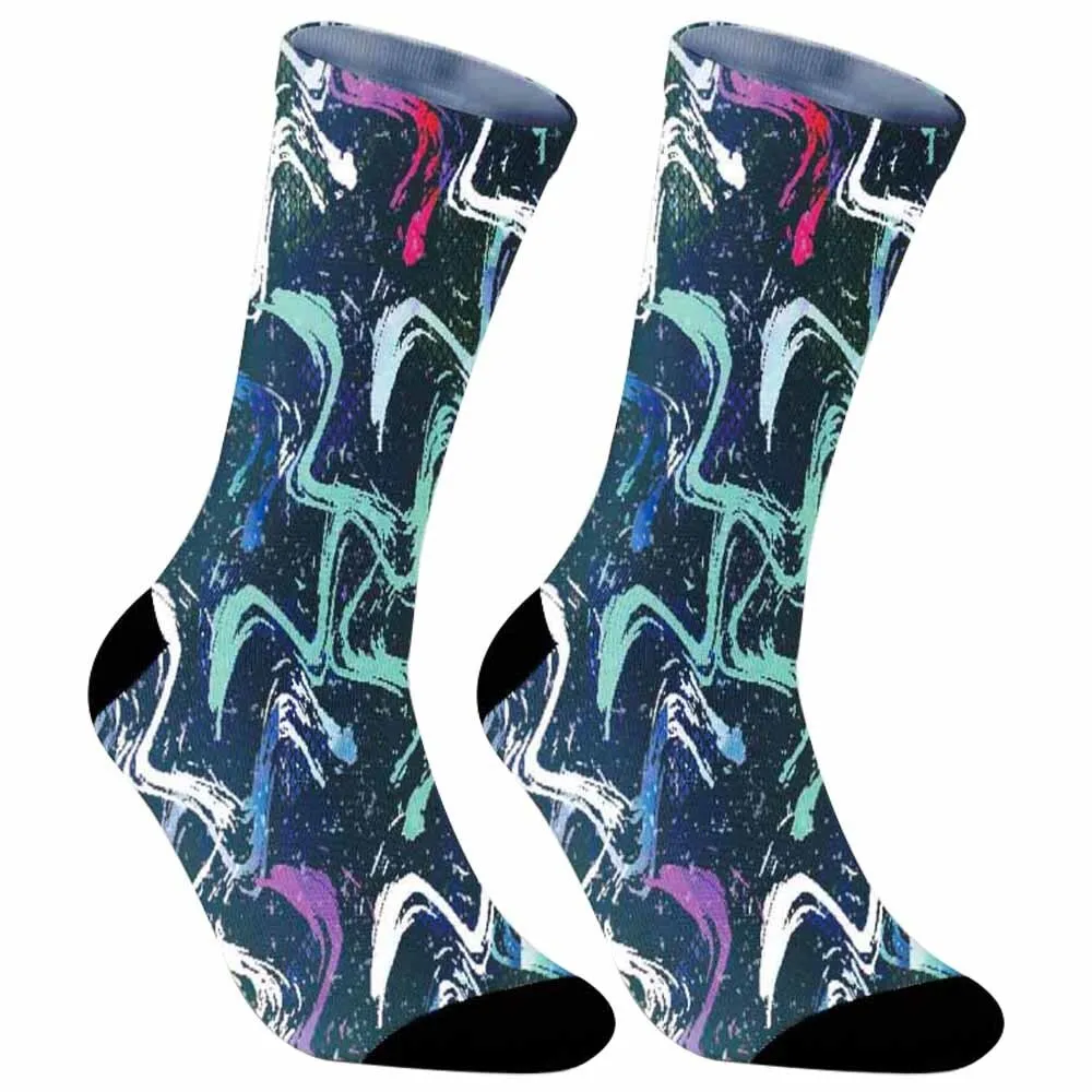 Calcetines divertidos de astronauta a la moda para hombres y mujeres, calcetines con estampado de animales y calaveras con grafiti, calcetines transpirables para el sudor, calcetines de Navidad 2024