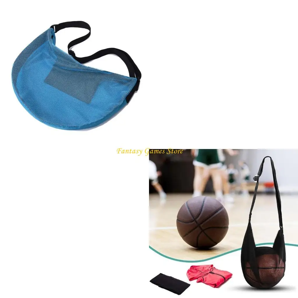 

Mesh Shoulder Bag with Adjustable Shoulder Strap Sports Equipment Storage Bag
