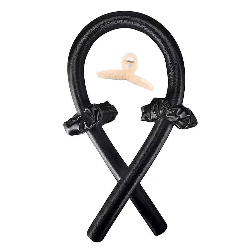 4Pcs Heatless Curling Rod Headband, Styling Kit with Hair Clip，Ribbon Rollers，