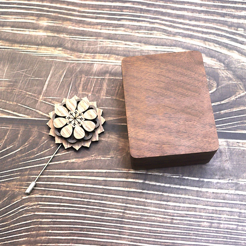 Solid Wood Black Walnut Window Exquisite Cufflink Box Sleeve Nails French Cufflink Collar Clip Box Package Gift Box