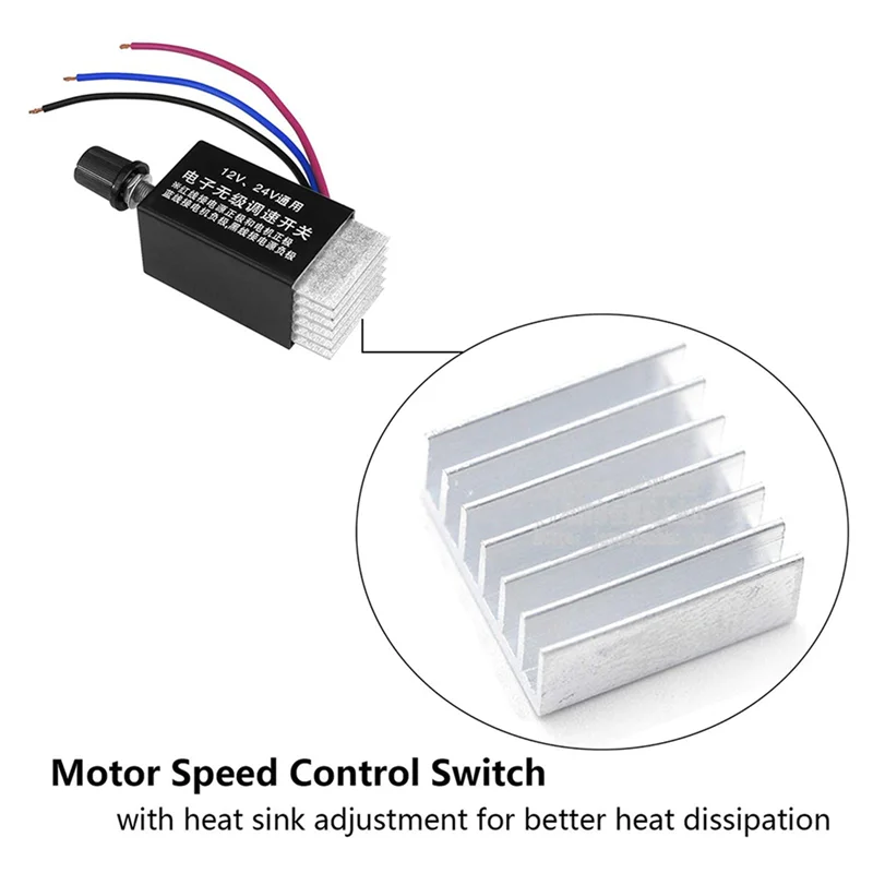 

【A42U】20Pc Motor Speed Regulator DC 12V/24V 10 A Motor Speed Controller Switch For Car Truck Fan Heater Control