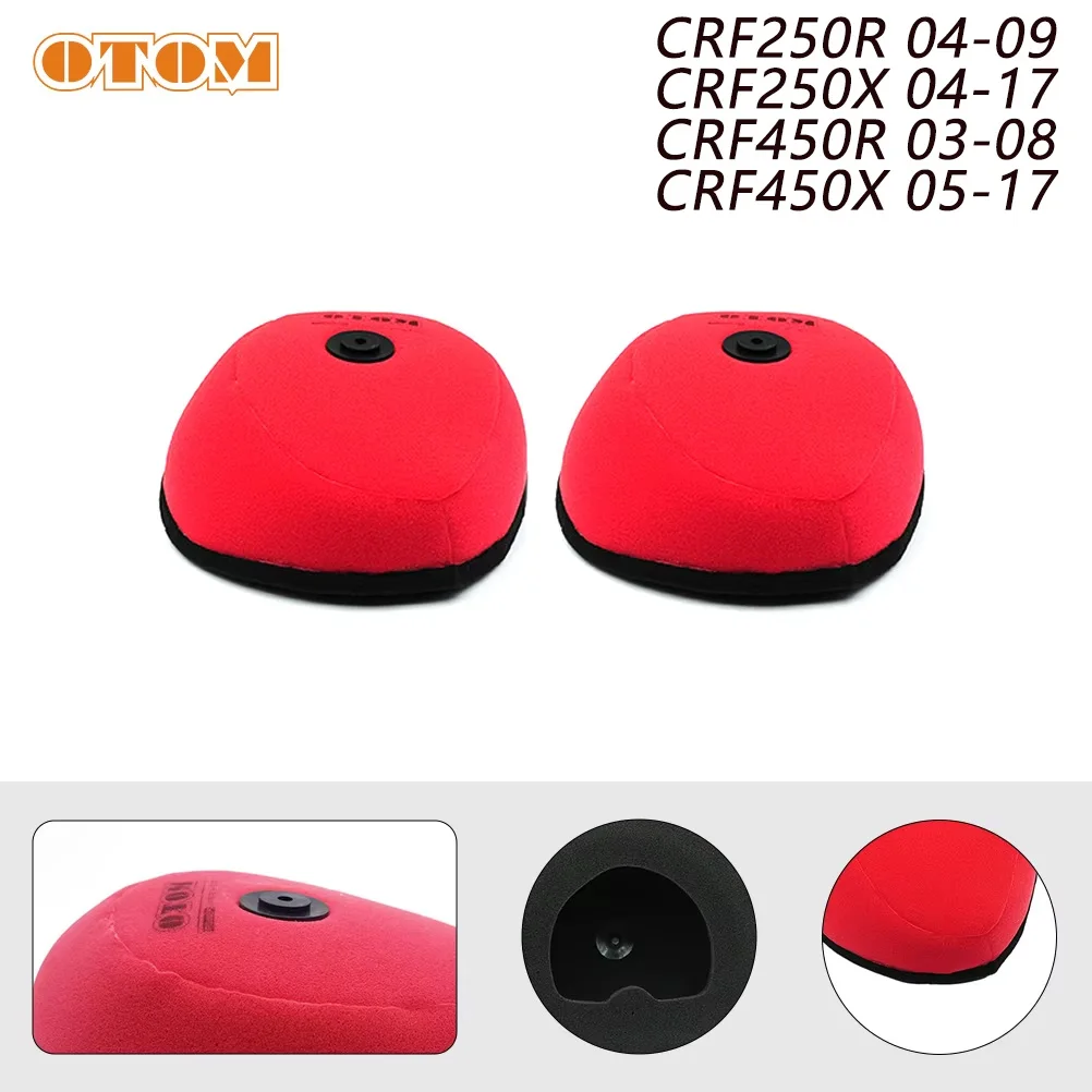 OTOM CRF 04-17 Air Filter Motorcycle Accessories 17213-KRN-850 Dual Foam Layer Sponge For HONDA CRF250R CRF250X CRF450R CRF450X