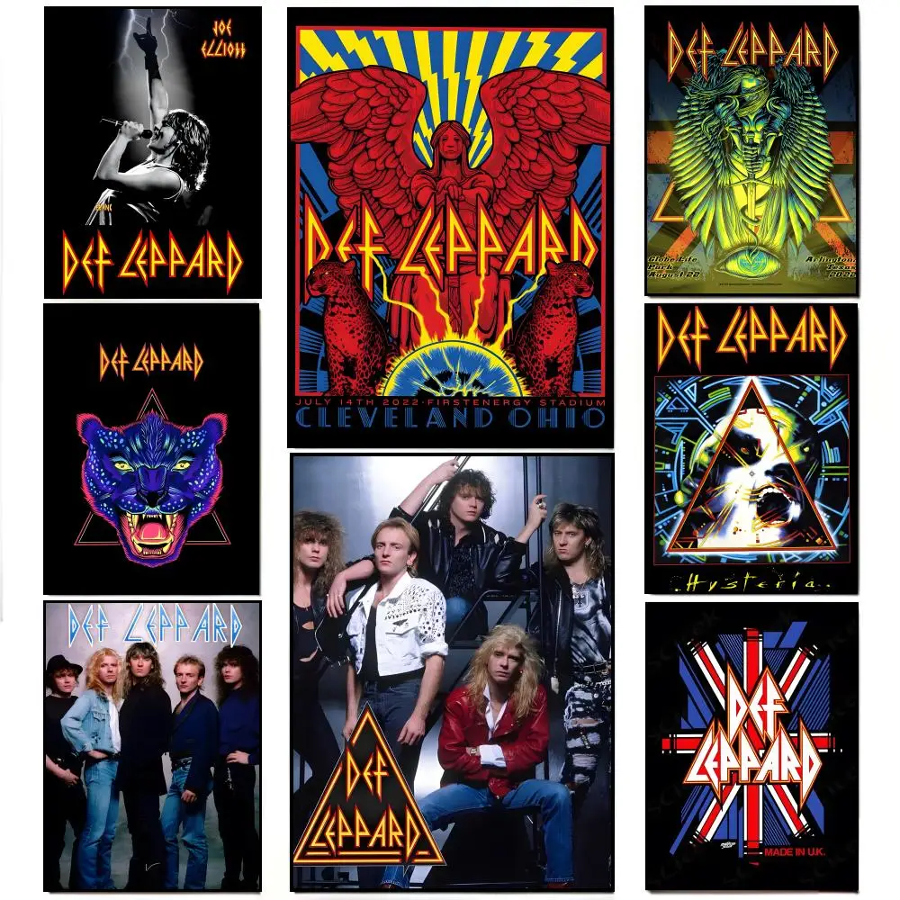 British Popular Heavy Metal Band D-Def L-Leppard Poster Poster HD  Waterproof Wall Sticker Bar Living Room Decor Gift