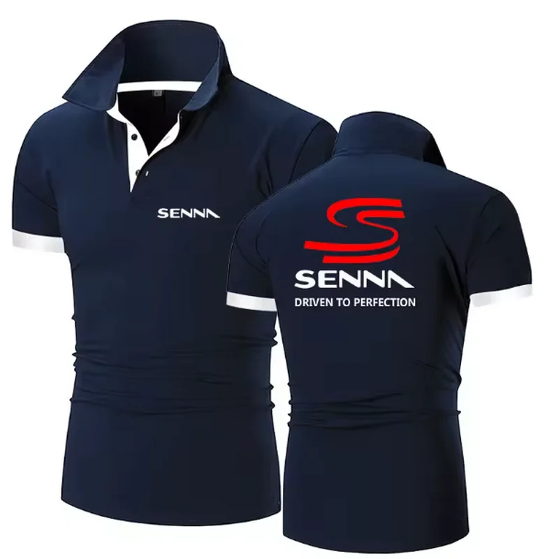

Ayrton Senna 2025 Men's New Summer Hight Quality Polos Sports Print T-Shirt Short Sleeves Fashion Casual Lapel Streetwear Tops