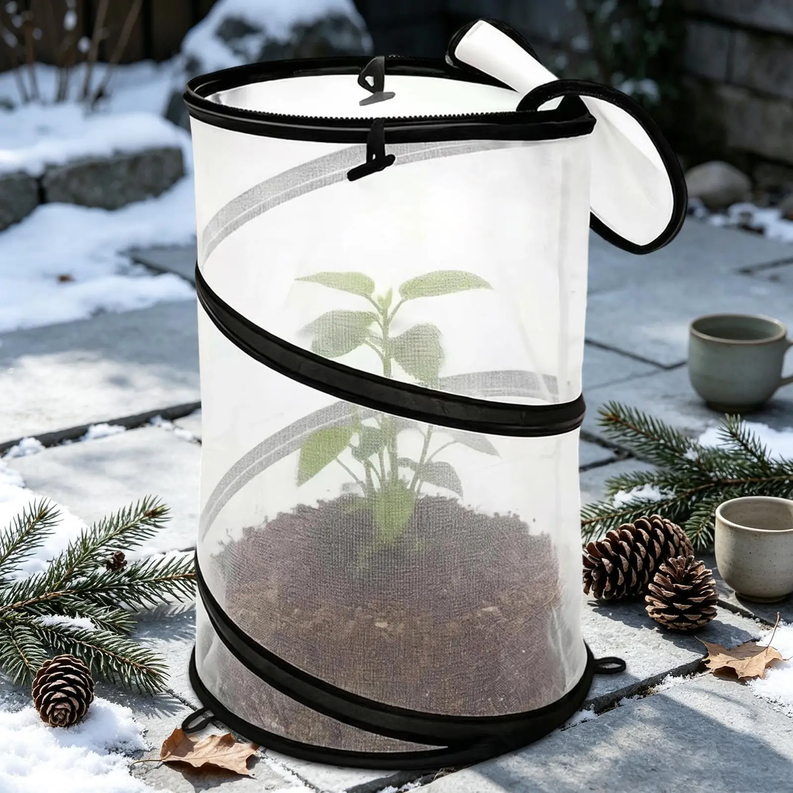 Winter Plant Covers Freeze Protection Foldable Cylindrical Garden Thermal Frost Cover Garden Thermal Freeze Protection For