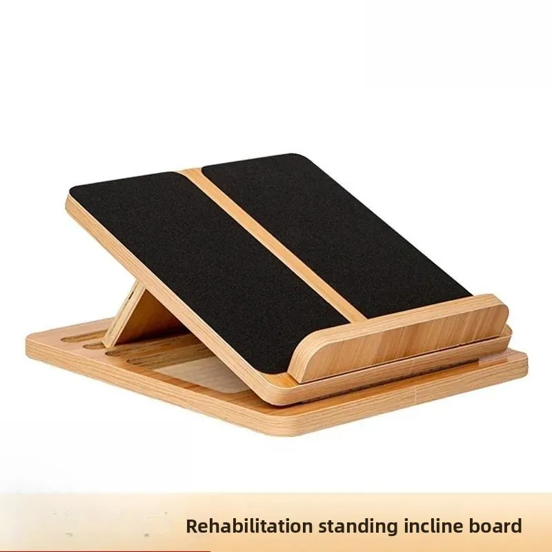Solid Wood Slant Board For Calf Stretch 4 Adjustable Levels Anti Slip Standing Training Board