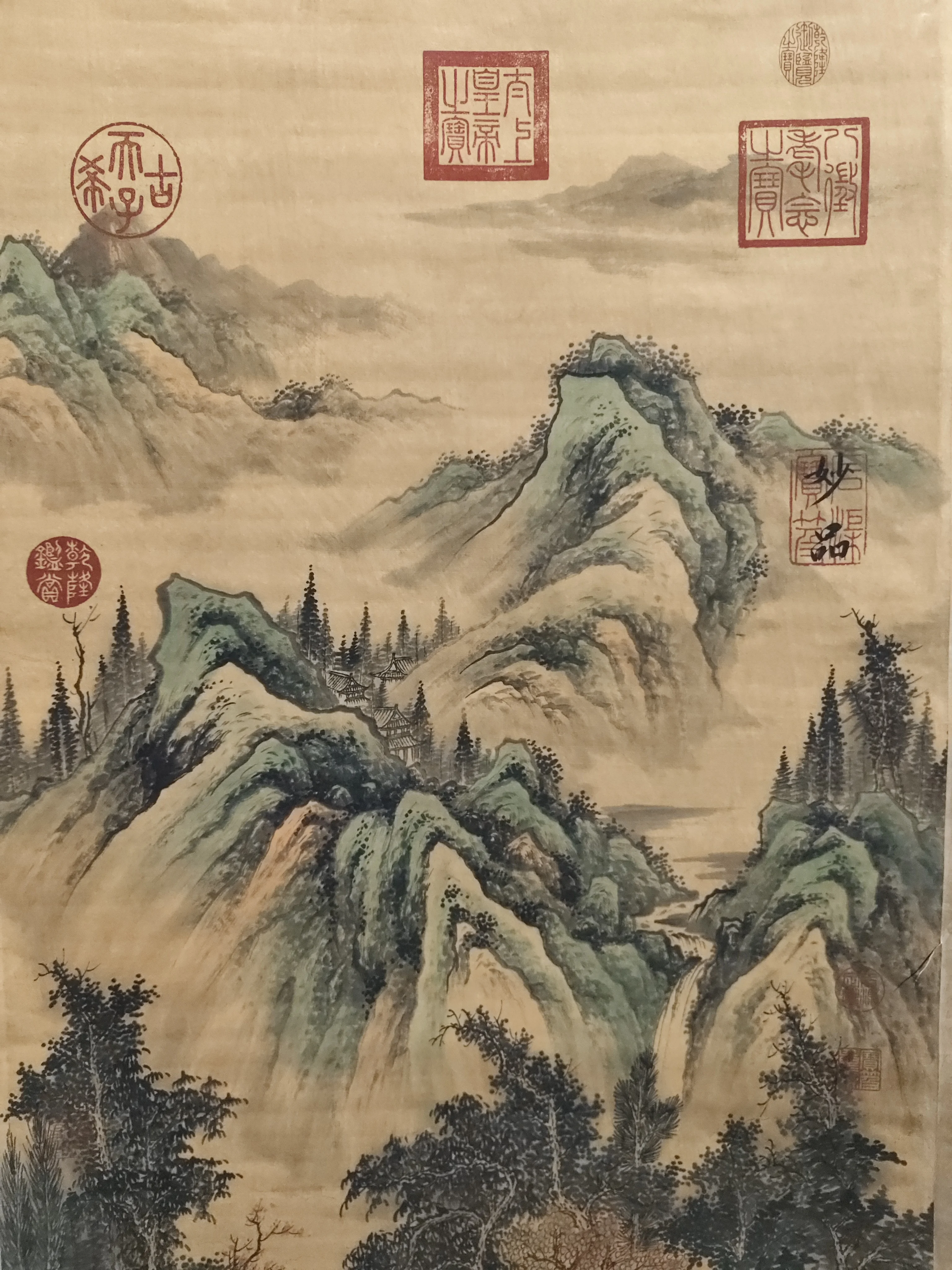 Hand-painted Chinese paintings, Landscape Painting of the Qing Dynasty in China,6 Styles,  free shipping