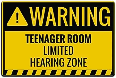 JP's Parcels Tin Sign Children Room Decor-Teenager Kids Bedroom Wall Door Metal Signs 12 x 8 in Teenager Room Limited Heari sign
