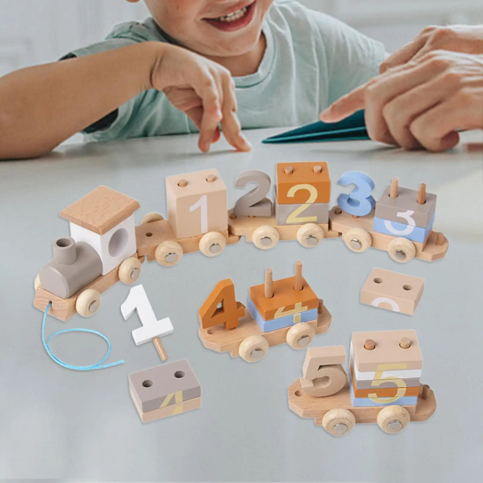 

Wooden Number Train Children Number Train Cognitive Development Toy Educational