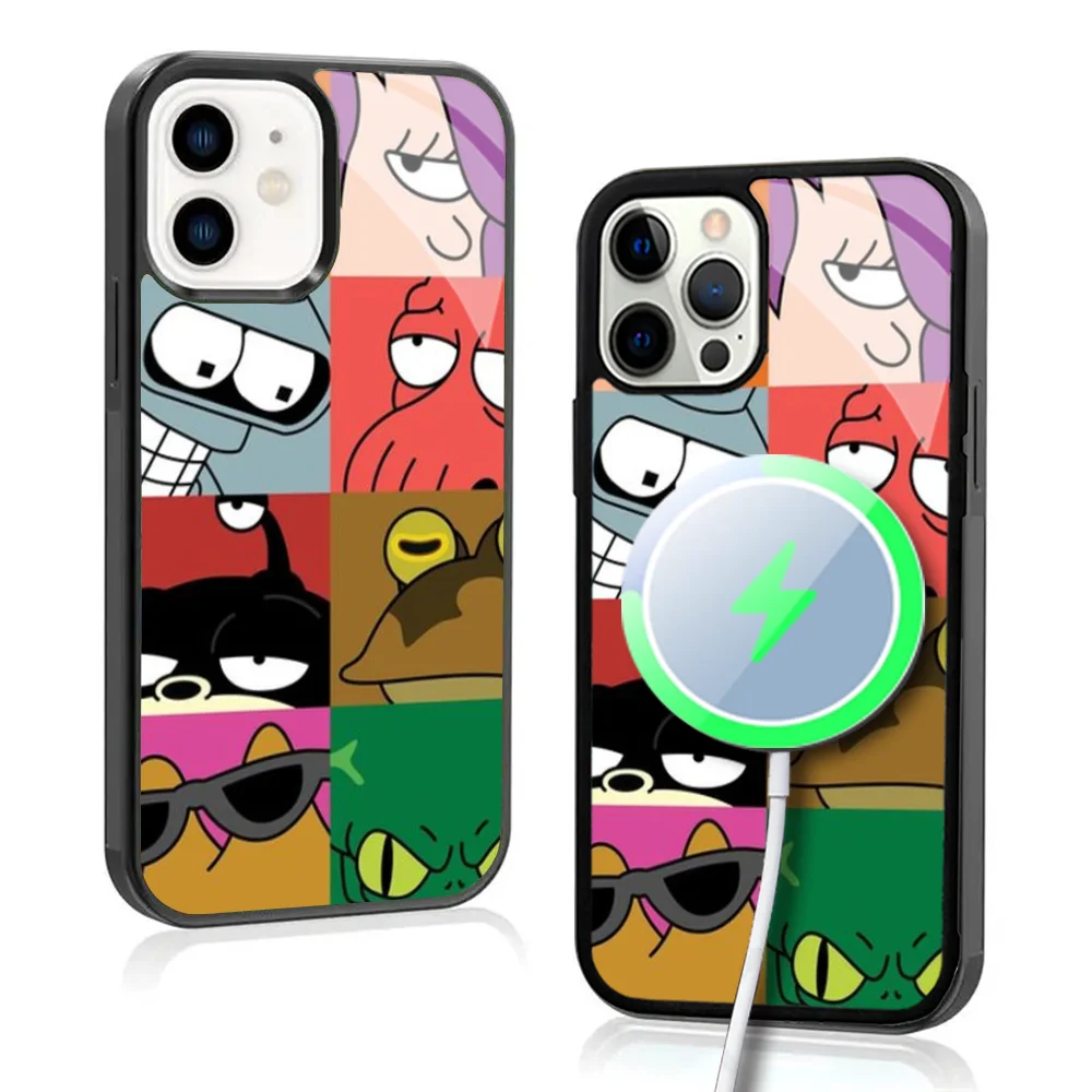 F-Futurama B-Bender Phone Case For IPhone 16 15 Pro Max Case 14 Plus 13 12 11 Magesafe Magnetic Wireless Charge Cover