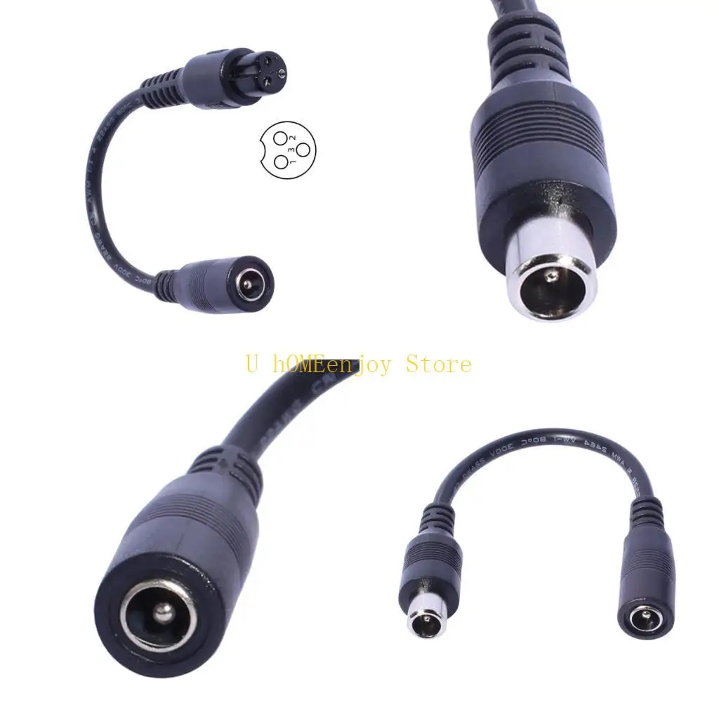 B0KF 22AWG DC5.5mmx2.1mm Female Adapter Cable for Solar Panel Fan & LED Light DC5521 Convert to C13 12 XLR Series