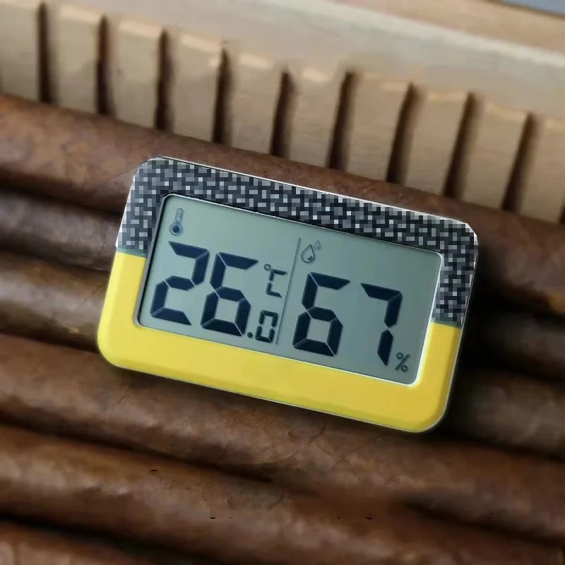 

Ultrathin Digital Temperature Humidity Multifunction Cigar Humidity Monitor For Cigar Humidor Indoor Home Thermometer Hygrometer