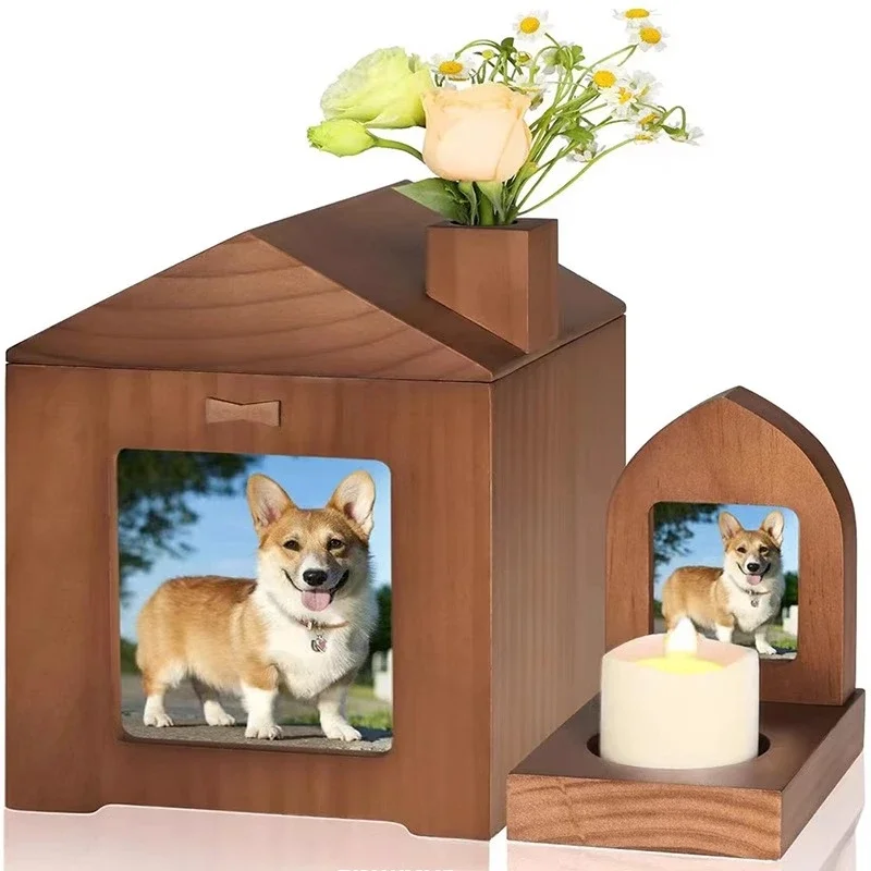 Pet solid wood funeral coffin pet bone box