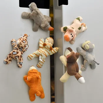 귀여운 동물 봉제 냉장고 스티커, 귀여운 크리에이티브 포스트 마그네틱 작은 팬더 곰 냉장고, 기념품 자석 냉장고 장식 