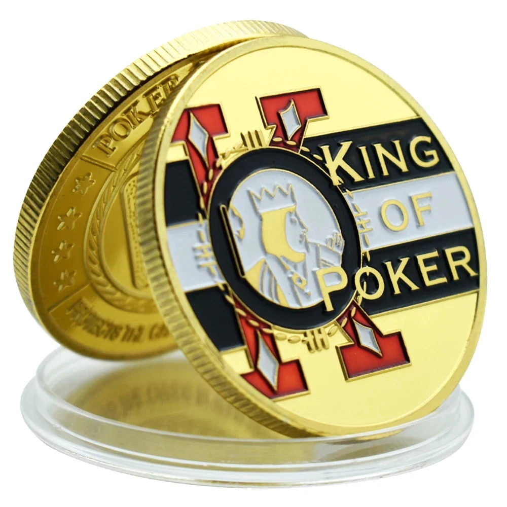 1pcs Poker Commemorative Coin Texas Hold 'em King Coin Collection Souvenir Game Lucky Coin Party Entertainment Accessories