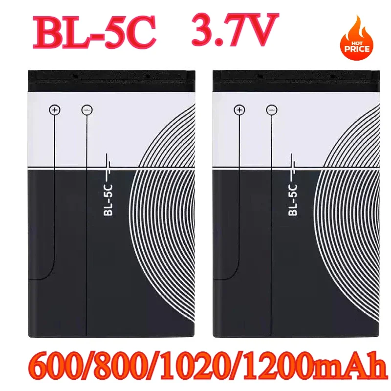 BL-5C 1020mAh Lithium Polymer Phone Battery 3.7V BL5C for Radio Nokia 2610 1100 1110 1112 1116 6230 6630 N70 N71 N72 N91 E60