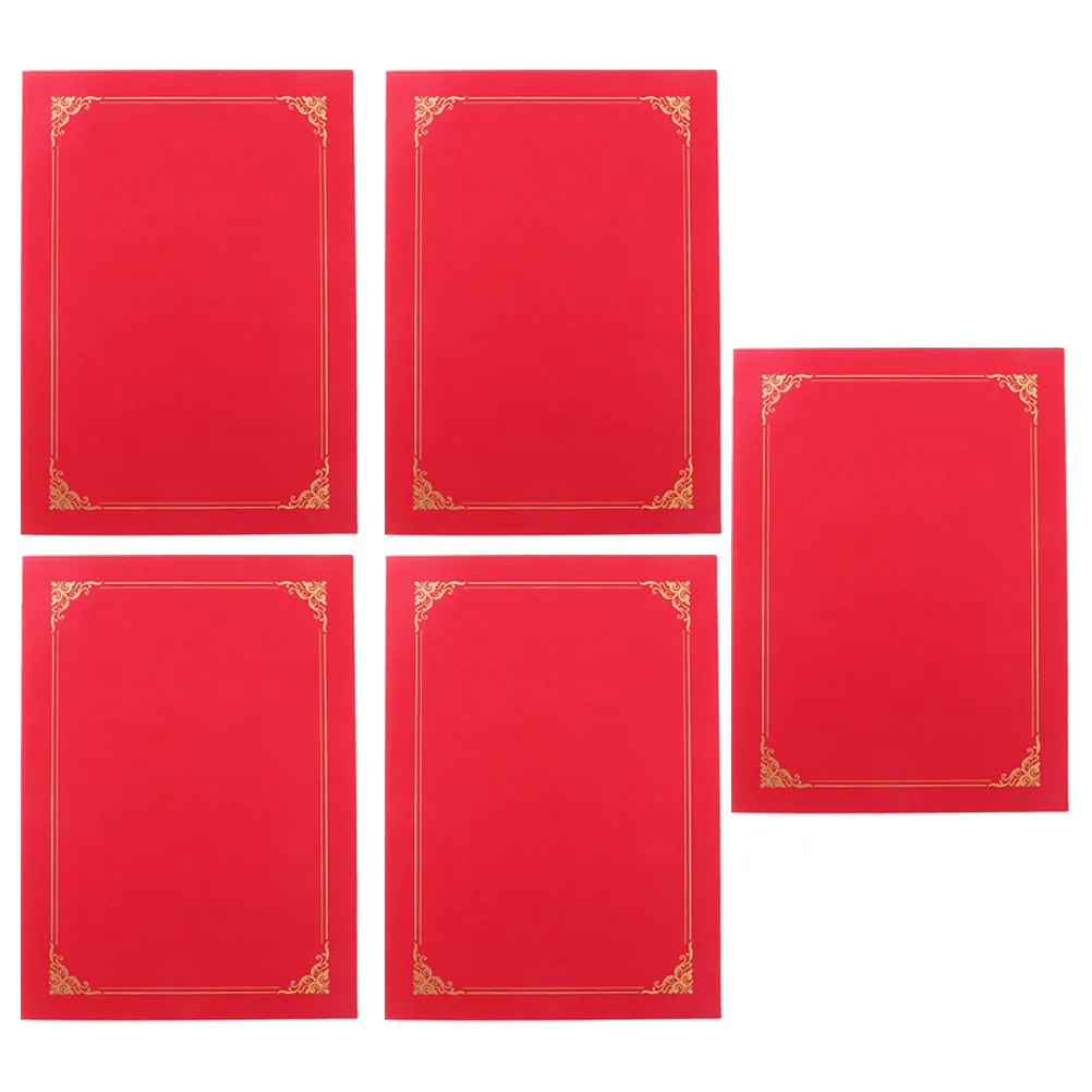 

5 Pcs Card Cover DIY Party Invitation Certificate Holders Paper Award Diploma Cover Diploma Envelope Storage Decor