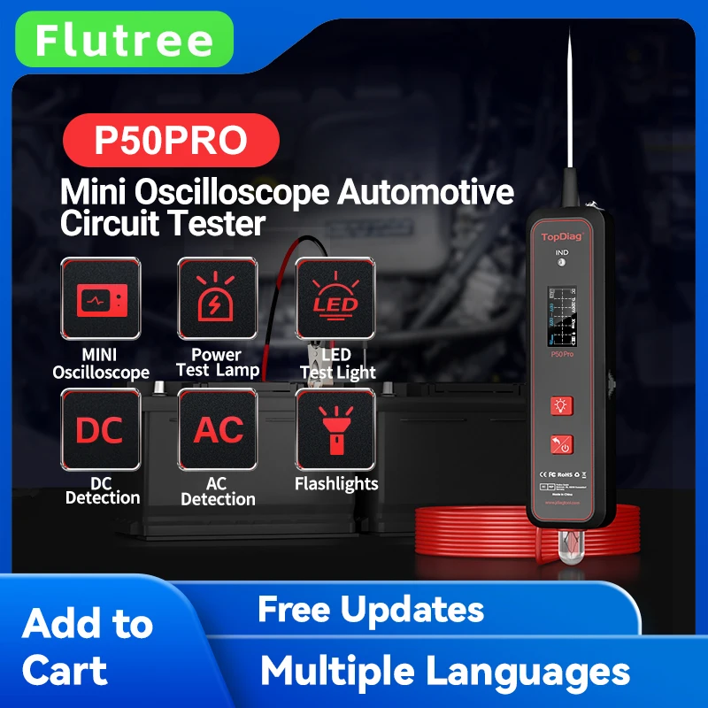 P50Pro Automotive Test Pen, Electrical System Tester, Quick Detection, Power Circuit Diagnostic Function, Drive Test