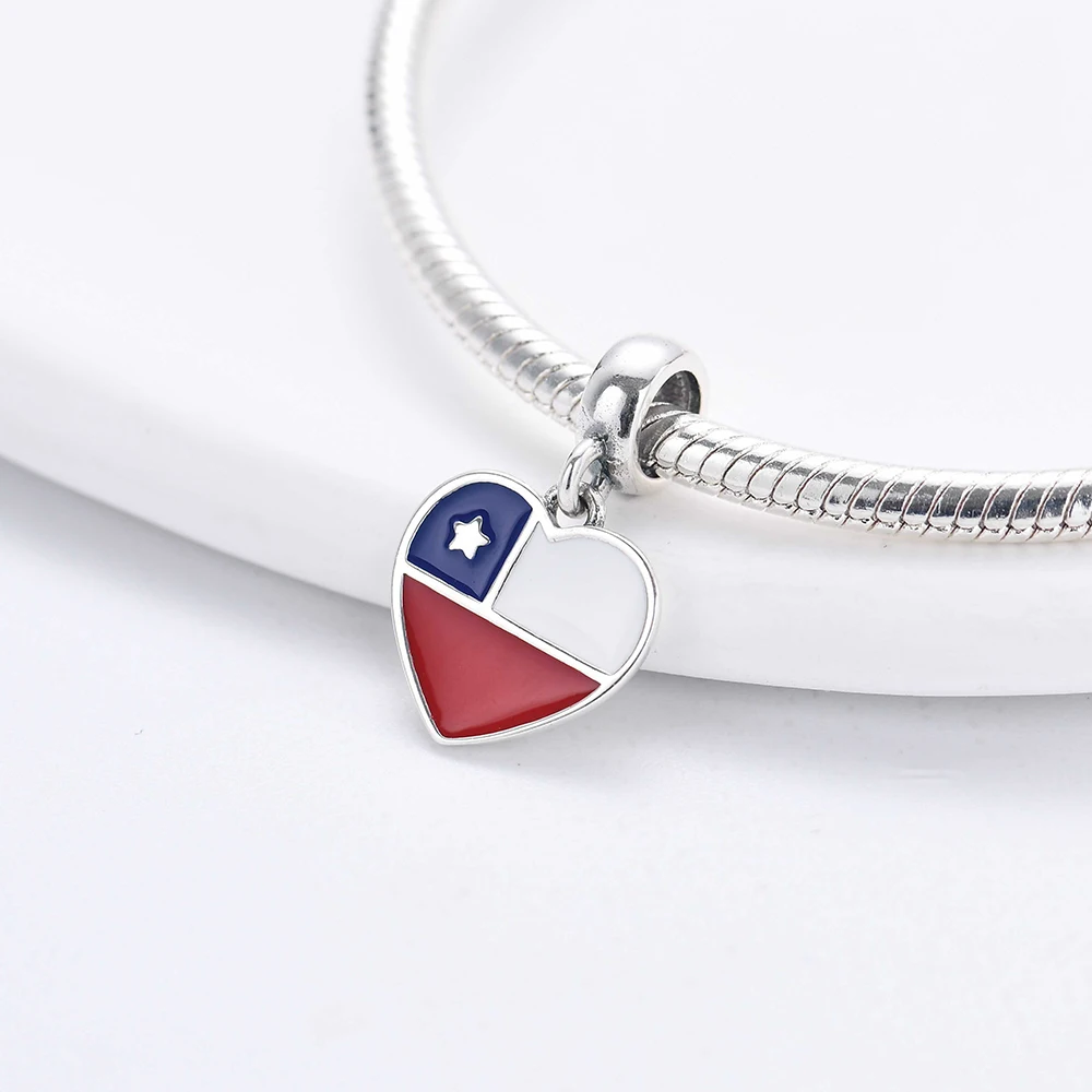 925 Sterling Silver Fashion Charms World Travel Flag Map Autism Puzzle Roman Colosseum Women DIY Jewelry Pendant Gift view 3