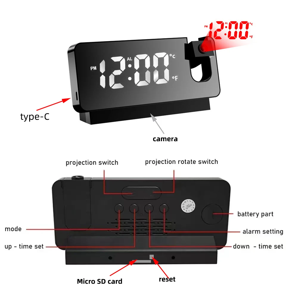 Imagem -03 - Mini Relógio Câmera Full hd 1080p Wifi Câmera Remota sem Fio Detecção de Movimento Alarme Monitoramento Proteção Segurança Escritório em Casa