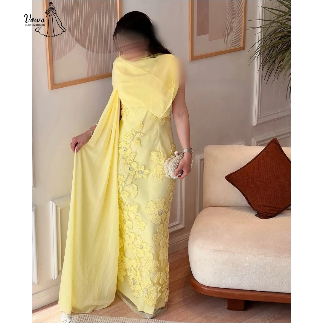 فساتين نسائية أنيقة بنمط زهرة من Vows للمناسبات الخاصة، فستان سهرة لحفلات الزفاف، مصنوع حسب الطلب، فستان حفلات شال